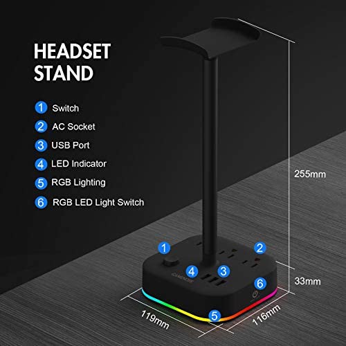 Gamenote RGB Headphone Stand - Image 7