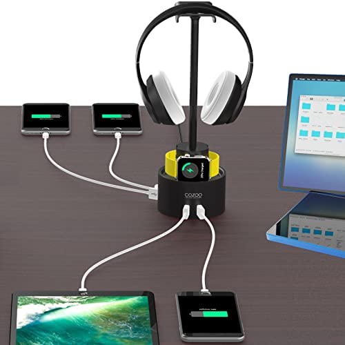 Headphone Stand with 5 USB Charger