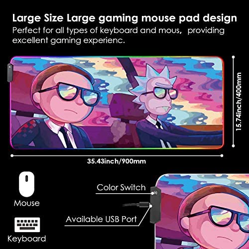 Bimormat RGB Mouse Pad LED Light Gaming Mouse Pad - Image 3