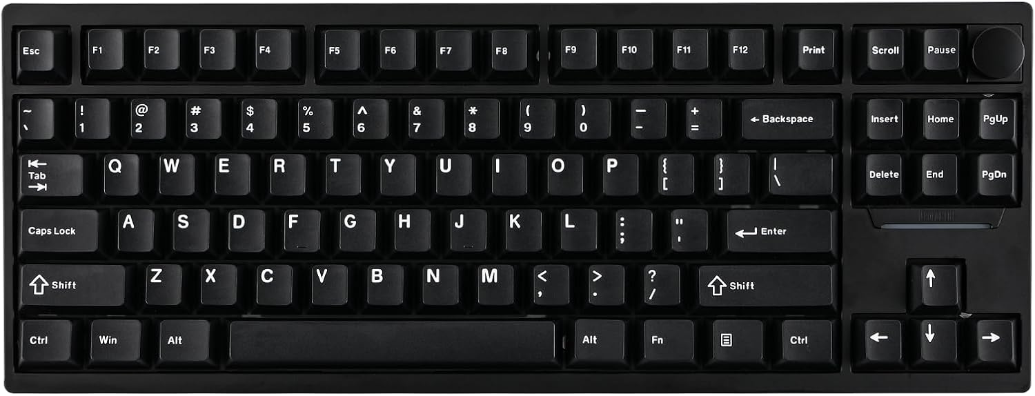 EPOMAKER P87 TKL Aluminum Wireless Gaming Keyboard, QMK/VIA Programmable, 87% BT/2.4Ghz/USB-C, with CNC Metal Knob and RGB Backlight (Black, Wisteria Linear Switch)