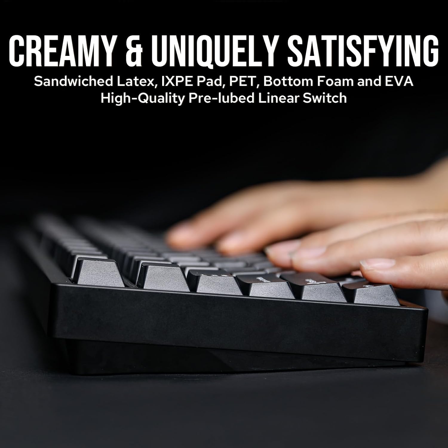 EPOMAKER P87 TKL Aluminum Wireless Gaming Keyboard, QMK/VIA Programmable, 87% BT/2.4Ghz/USB-C, with CNC Metal Knob and RGB Backlight (Black, Wisteria Linear Switch) - Image 5